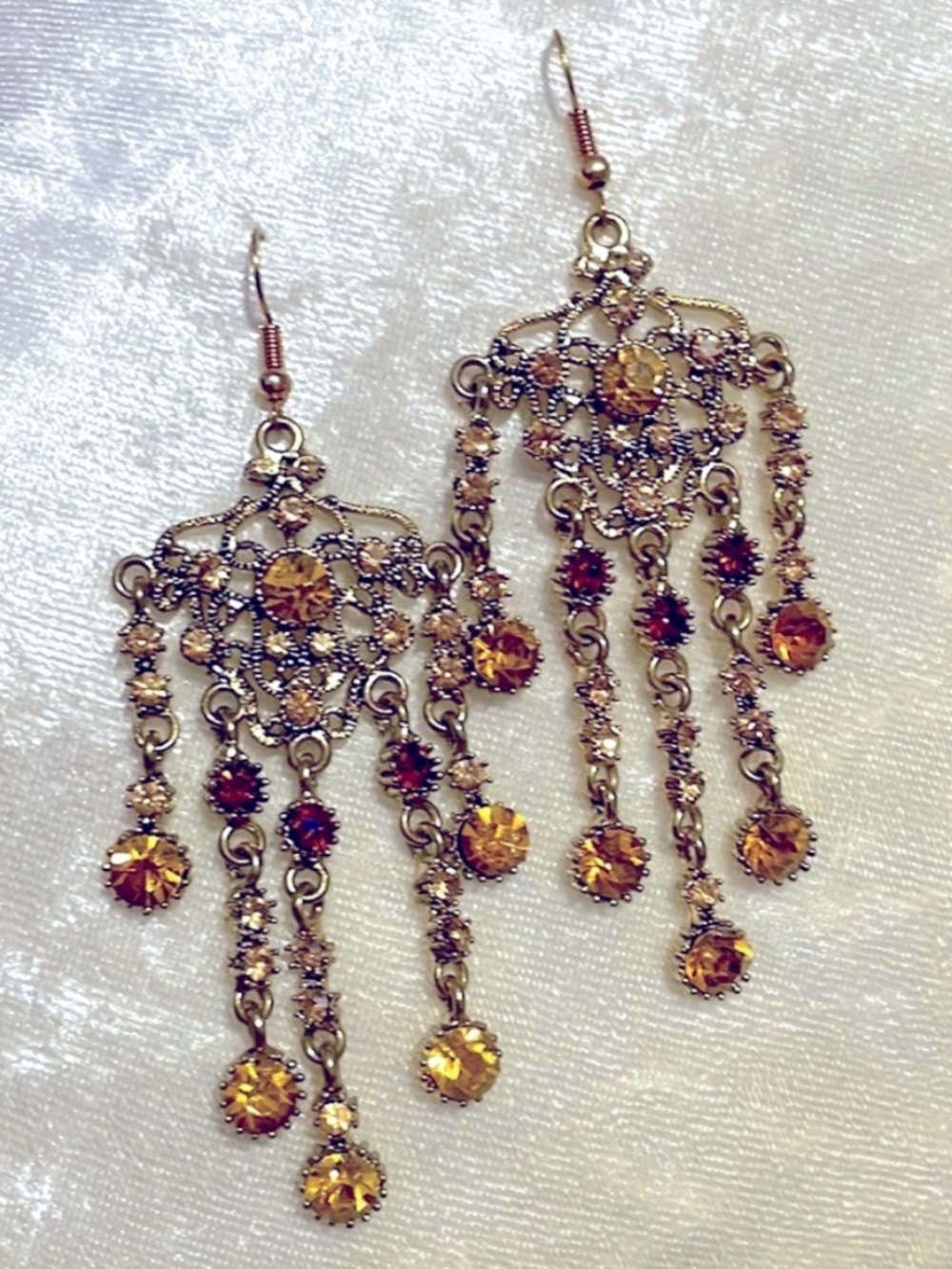 Long chandelier earrings